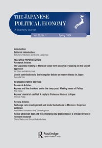 Cover image for The Japanese Political Economy, Volume 50, Issue 1