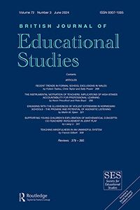 Cover image for British Journal of Educational Studies, Volume 72, Issue 3