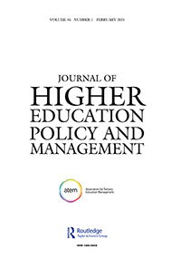 Cover image for Journal of Higher Education Policy and Management, Volume 46, Issue 1