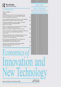 Cover image for Economics of Innovation and New Technology, Volume 33, Issue 2