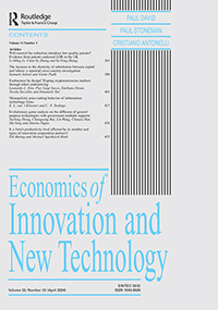 Cover image for Economics of Innovation and New Technology, Volume 33, Issue 3