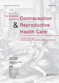Cover image for The European Journal of Contraception & Reproductive Health Care, Volume 29, Issue 1