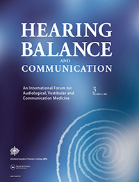 Cover image for Hearing, Balance and Communication, Volume 21, Issue 3