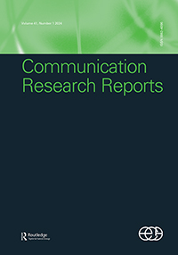 Cover image for Communication Research Reports, Volume 41, Issue 1