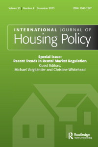 Cover image for International Journal of Housing Policy, Volume 23, Issue 4