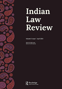 Cover image for Indian Law Review, Volume 8, Issue 1