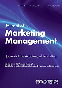 Cover image for Journal of Marketing Management, Volume 40, Issue 5-6
