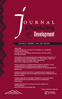 Cover image for Journal of Peacebuilding &amp; Development, Volume 13, Issue 2