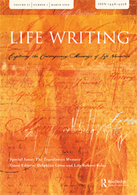 Cover image for Life Writing, Volume 21, Issue 1