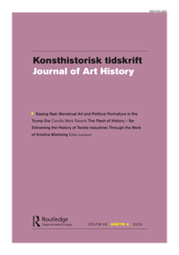 Cover image for Konsthistorisk tidskrift/Journal of Art History, Volume 92, Issue 4