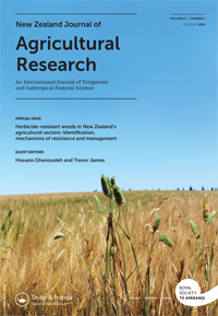 Cover image for New Zealand Journal of Agricultural Research, Volume 67, Issue 1