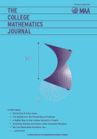 Cover image for The College Mathematics Journal, Volume 55, Issue 2