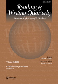 Cover image for Reading & Writing Quarterly, Volume 40, Issue 2