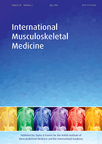 Cover image for International Musculoskeletal Medicine, Volume 38, Issue 2