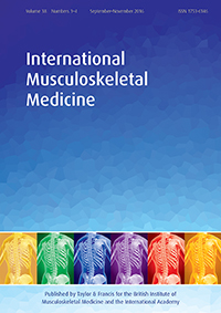 Cover image for International Musculoskeletal Medicine, Volume 38, Issue 3-4