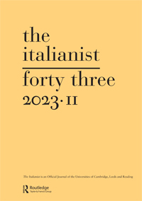 Cover image for The Italianist, Volume 43, Issue 2