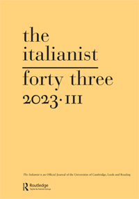 Cover image for The Italianist, Volume 43, Issue 3