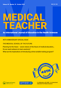 Cover image for Medical Teacher, Volume 40, Issue 10, 2018