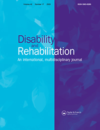 Cover image for Disability and Rehabilitation, Volume 42, Issue 17, 2020