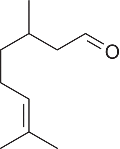 Figure 1.  Chemical structure of citronellal.