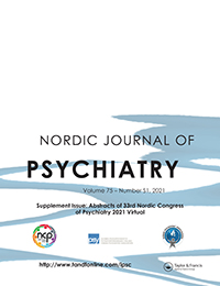 Cover image for Nordic Journal of Psychiatry, Volume 75, Issue sup1, 2021