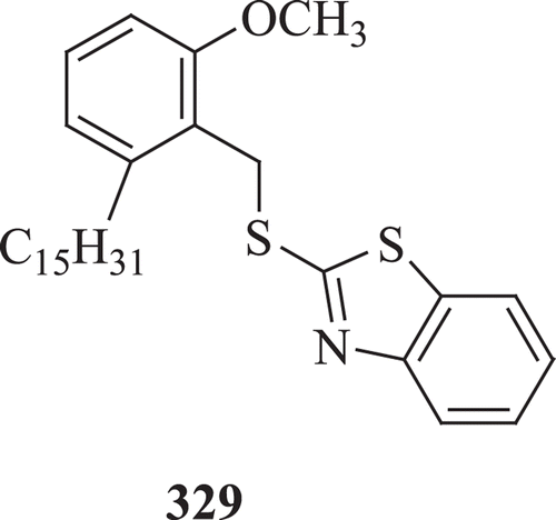 Figure  65.  Chemical structure of 2-[[2-alkoxy-6-pentadecylphenyl)methyl]thio]-1H-benzothiazole.