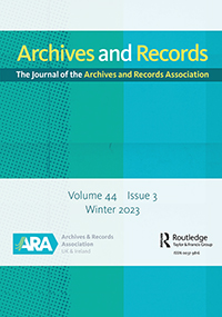 Cover image for Archives and Records, Volume 44, Issue 3, 2023