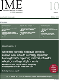 Cover image for Journal of Medical Economics, Volume 21, Issue 10, 2018