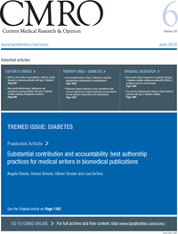 Cover image for Current Medical Research and Opinion, Volume 34, Issue 6, 2018
