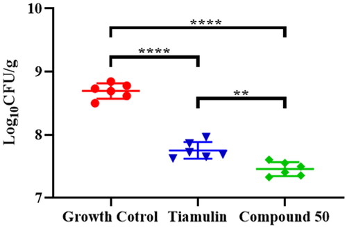 Figure 4. The cytotoxicity of tiamulin, valnemulin, and compounds 45–63 against RAW 264.7 cells.