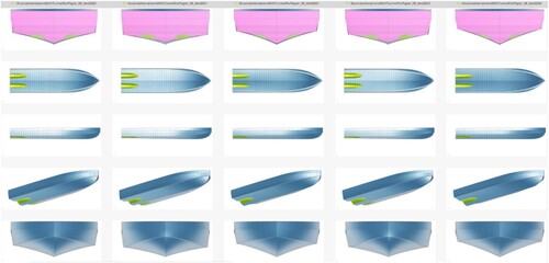 Figure 11. Example variations of the bare hull with tunnel.