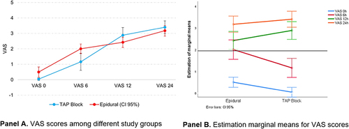 Figure 2 VAS scores among different study groups and estimation of marginal means.