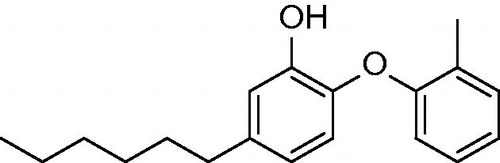 Figure 6. Tight binding diphenyl ether InhA inhibitor PT70 (36).