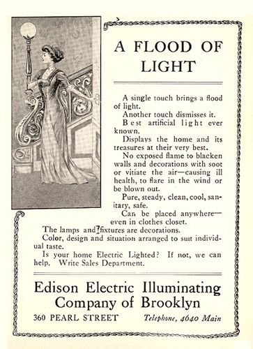 Figure 2. Advertisement for Edison Electric Illuminating Company of Brooklyn printed in the Brooklyn Institute of Arts and Sciences Bulletin, Volume 3, no. 16, December 25, 1909 and reproduced here with kind permission of the Brooklyn Museum Library.