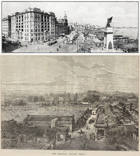 Figure 12. The old photographs of Shanghai and Beijing (the first photograph of old Shanghai sets as Figure 12(a) and the second photograph of old Beijing sets as Figure 12(b)).