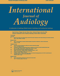 Cover image for International Journal of Audiology, Volume 58, Issue sup1, 2019