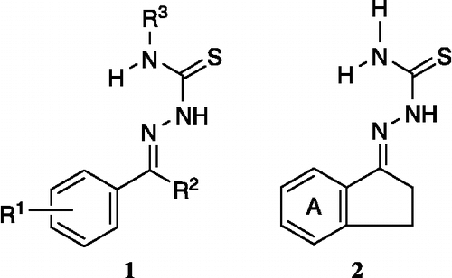 Figure 1.  Structures of the thiosemicarbazones1 and 2.