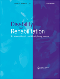 Cover image for Disability and Rehabilitation, Volume 39, Issue 20, 2017