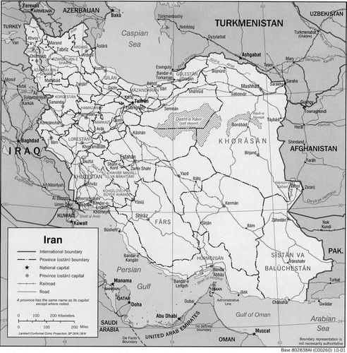 Figure 1.  A map of Iran showing the localities (*) of the studied populations of Artemisia spicigera collected from East Azarbayjan (Azarbayjan-Sharghi) and West Azarbayjan (Azarbayjane-Gharbi) provinces in Northwest of Iran.