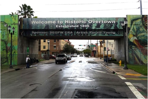 Figure 4. Street art on overpass demarcating ‘Historic’ Overtown. Image copyright © Pietro from https://commons.wikimedia.org/wiki/File:Miami_FL_Overtown_3rd_Ave.jpg.