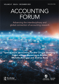 Cover image for Accounting Forum, Volume 47, Issue 4, 2023