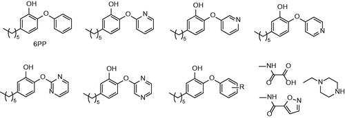 Figure 4. Structures of InhA inhibitors developed by Ende et al. R: NO2, NH2 and -NHCOCH3.