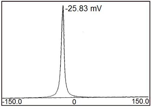 Figure 7 Zeta potential measurement of PF@AgNPs.