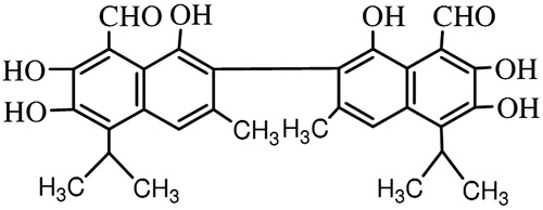 Figure 2. Chemical structure of gossypol.