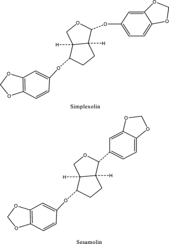 Figure 1 Structures of simplexolin and sesamolin.