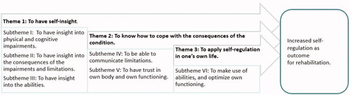 Figure 1. The six subthemes which are considered to be required for self-regulation, displayed divided over three main themes.