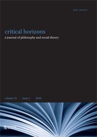 Cover image for Critical Horizons, Volume 25, Issue 1, 2024