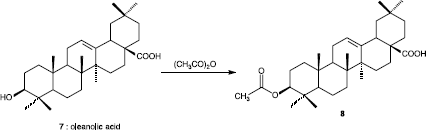 Scheme 2 Synthesis of 3-O-acetyloleanolic acid 8.