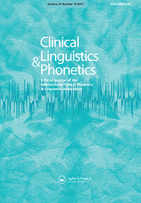 Cover image for Clinical Linguistics & Phonetics, Volume 31, Issue 10, 2017