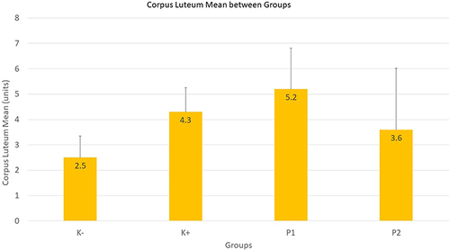 Figure 10 Graph of corpus luteum mean between groups.